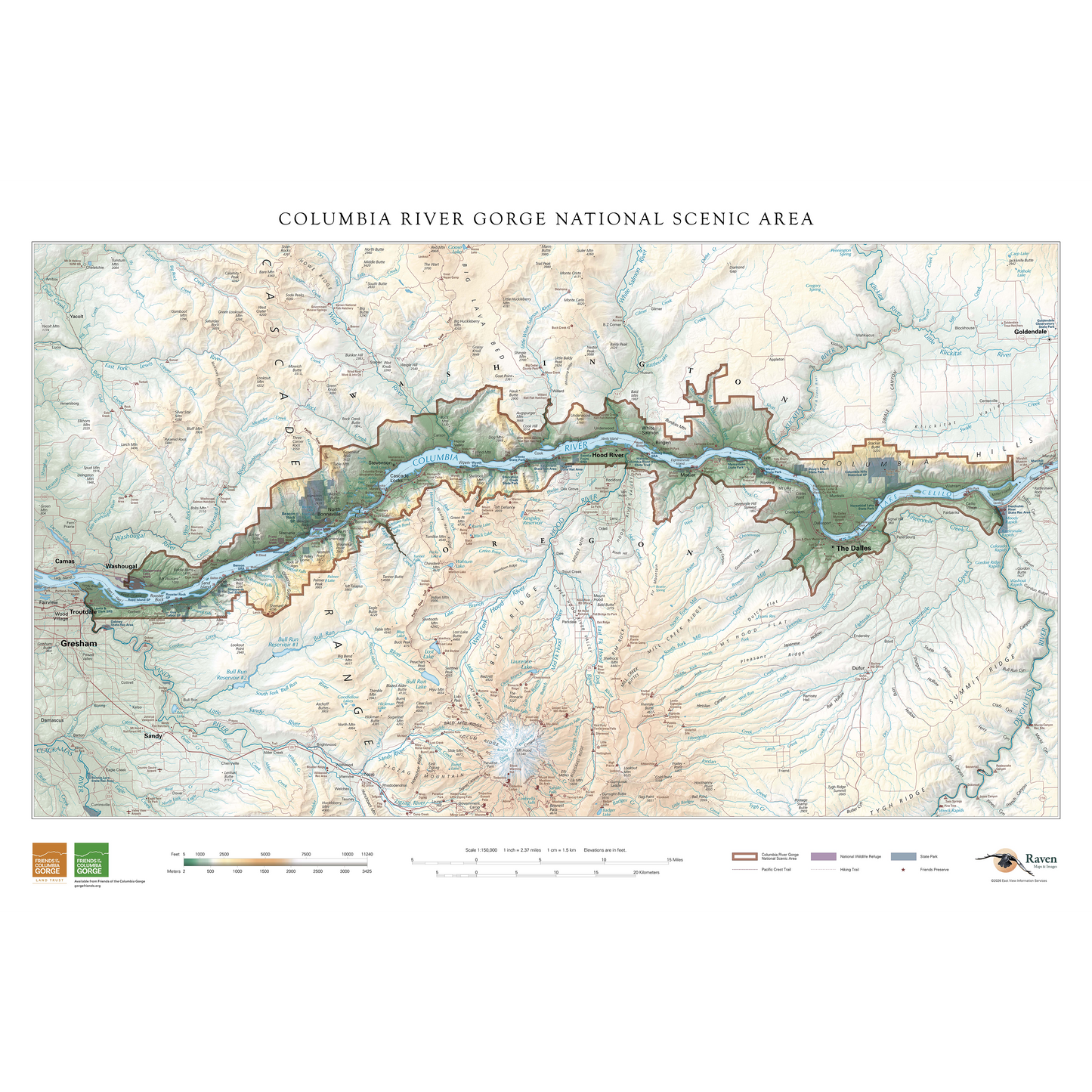 Columbia River Gorge National Scenic Area Raven Map