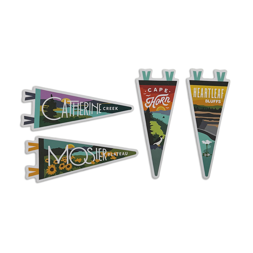 Gorge Pennants 5" Sticker Set
