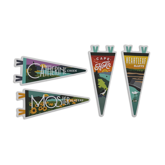 Gorge Pennants 5" Sticker Set